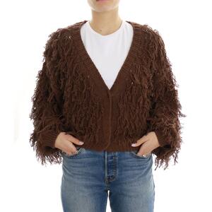 CARDIGAN FRANGE HAVEONE MARRONE